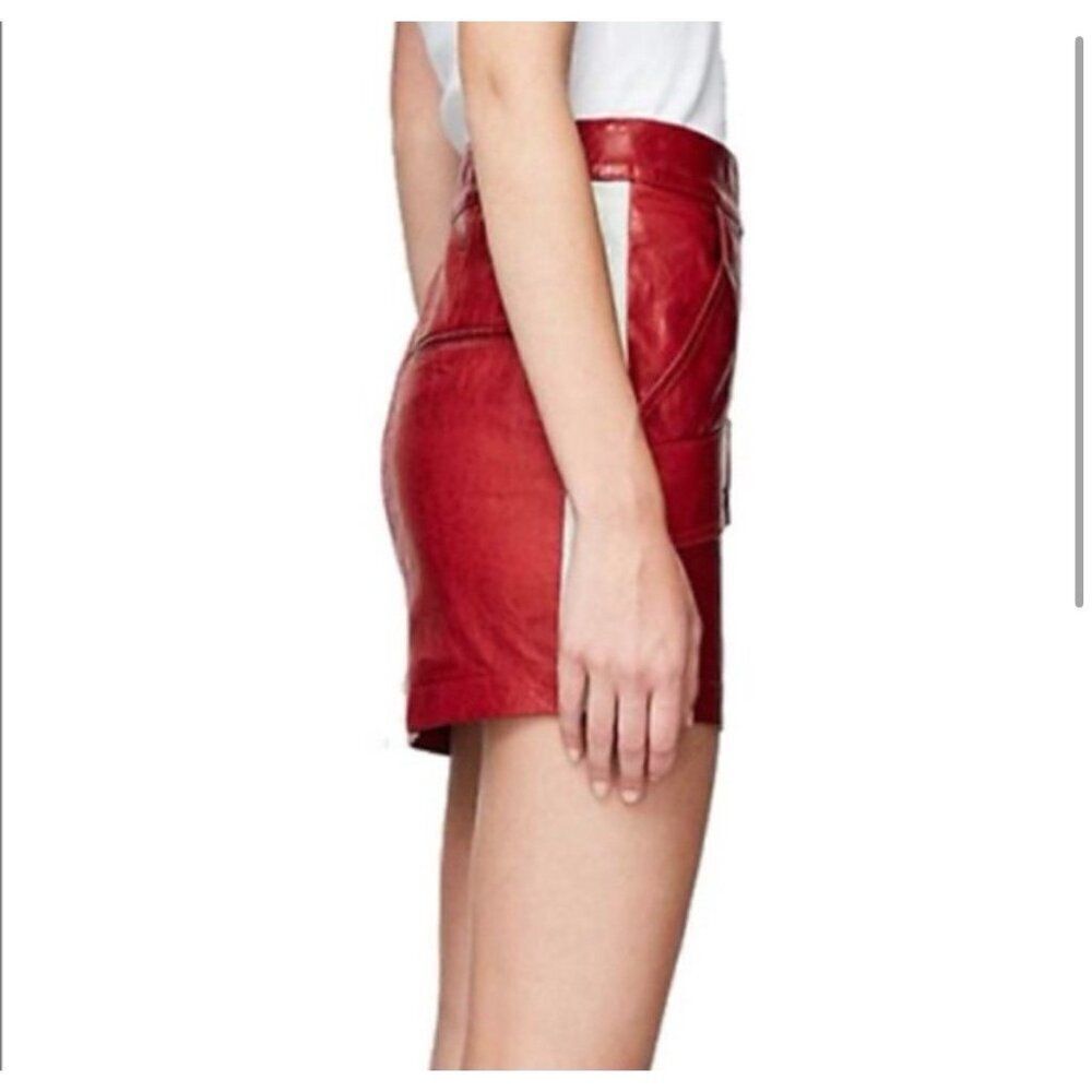 Frame Authentic Genuine Lamb Leather Mini Skirt 26 Small - Picture 2 of 10